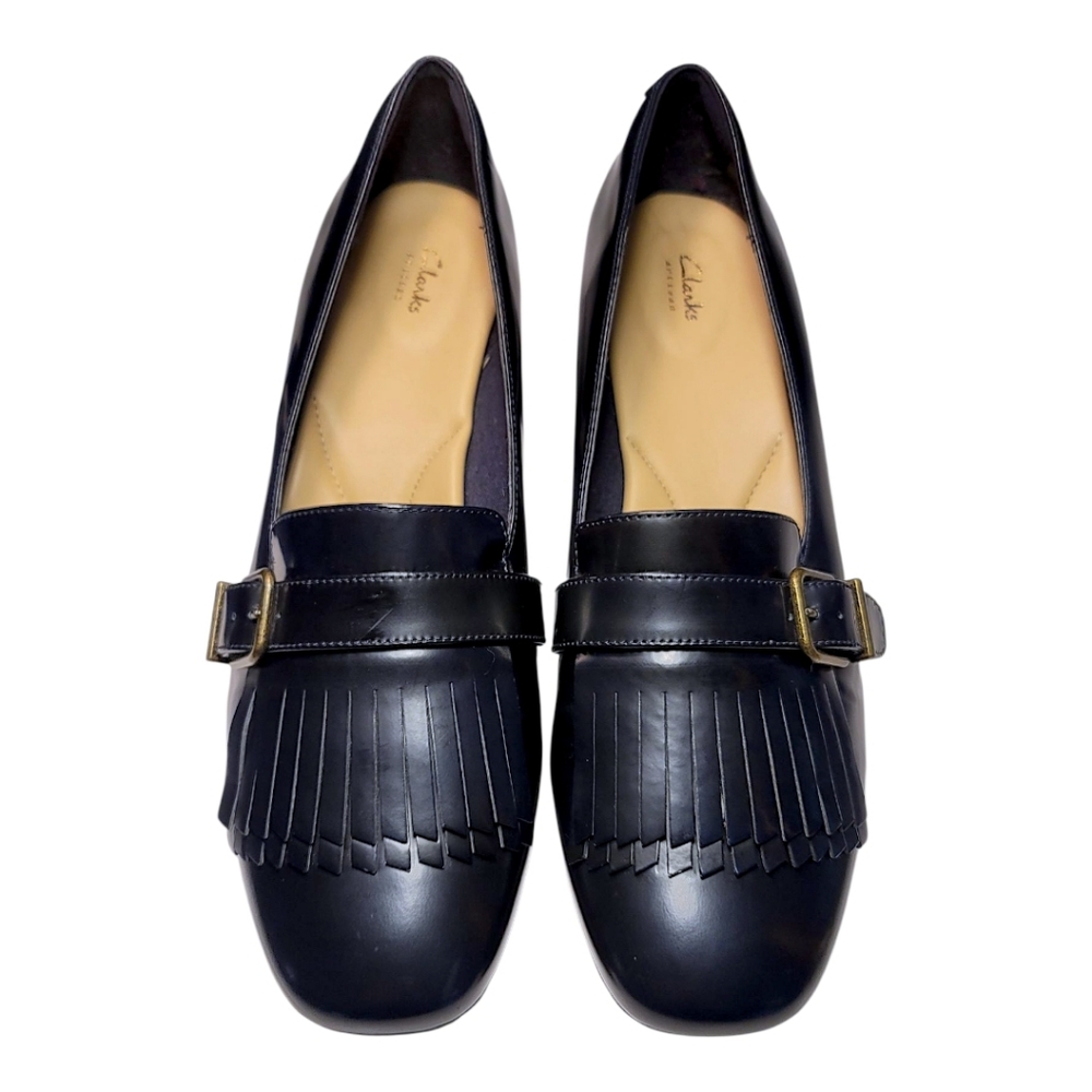 Clarks,  Black Leather Loafer, New, Size 9.5